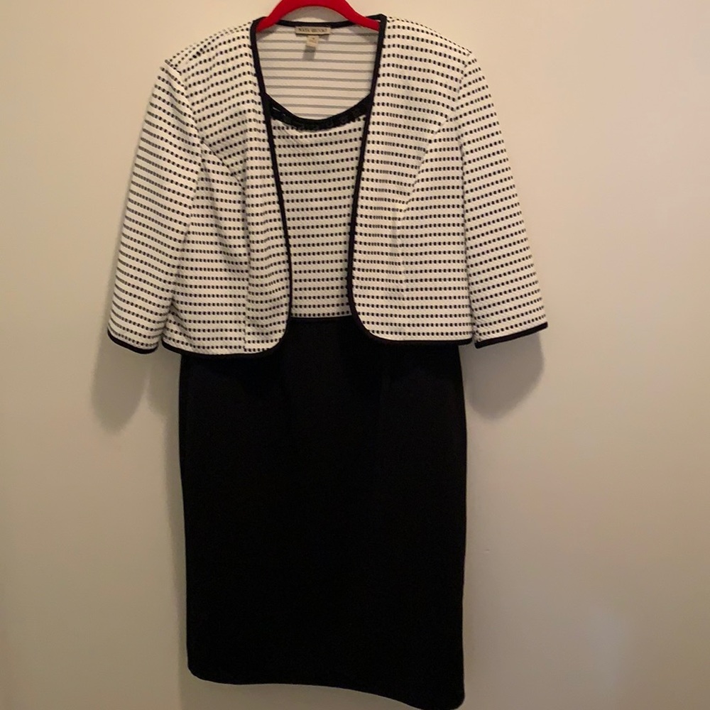 Black and White Blazer and Dress Set